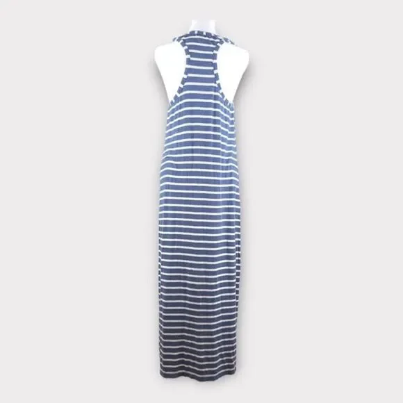J. Crew Sleeveless Racerback Maxi Dress - Size Small - Blue & White Stripe - Picture 3 of 9